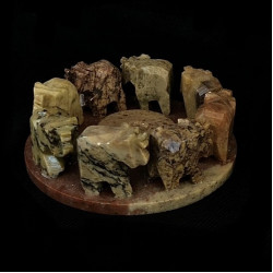 PORTA SAHUMERIO RONDA DE ELEFANTES GRANDE DE MARMOL