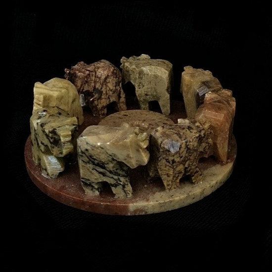 PORTA SAHUMERIO RONDA DE ELEFANTES GRANDE DE MARMOL