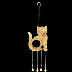 COLGANTE GATO CON ESPEJO COBRE 'RD103'