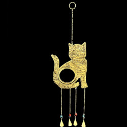COLGANTE GATO CON ESPEJO DORADO 'RD103'