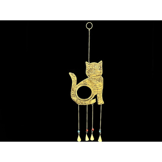 COLGANTE GATO CON ESPEJO DORADO 'RD103'