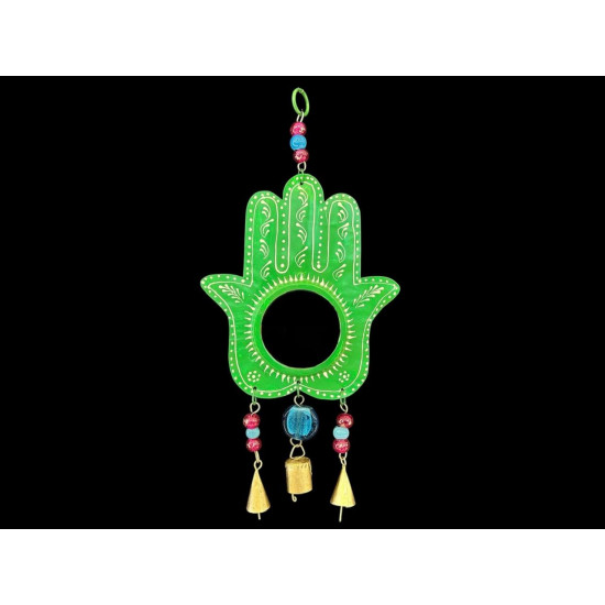 COLGANTE MANO DE FATIMA CON ESPEJO VERDE 'B' '29153 G'