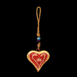 COLGANTE CORAZON ROJO Y DORADO '17542'