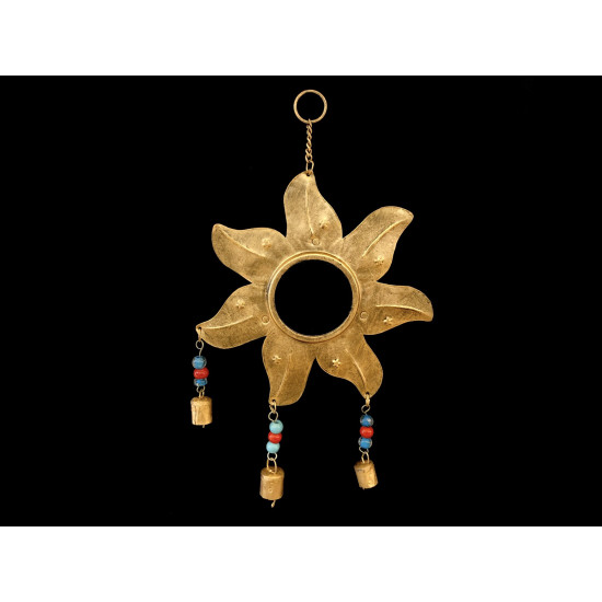 COLGANTE ESPEJO FLOR DE METAL DORADO '19683 G'