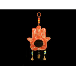 COLGANTE MANO DE FATIMA CON ESPEJO NARANJA '29153 O'