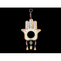 COLGANTE MANO DE FATIMA CON ESPEJO BLANCA '29153 W'