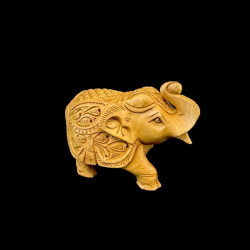 ELEFANTE TALLADO DE MADERA CHICO 'E105'