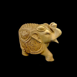 ELEFANTE TALLADO DE MADERA MEDIANO 'E105'