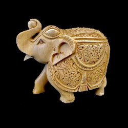 ELEFANTE TALLADO DE MADERA GRANDE 'E105'