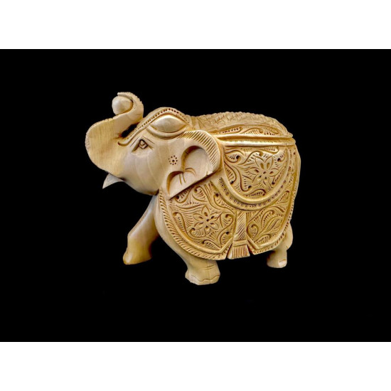 ELEFANTE TALLADO DE MADERA GRANDE 'E105'