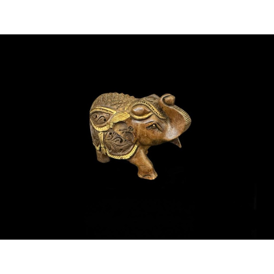 ELEFANTE TALLADO DE MADERA OSCURA CHICO 'E105'