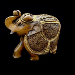 ELEFANTE TALLADO DE MADERA OSCURA XL 'E105'