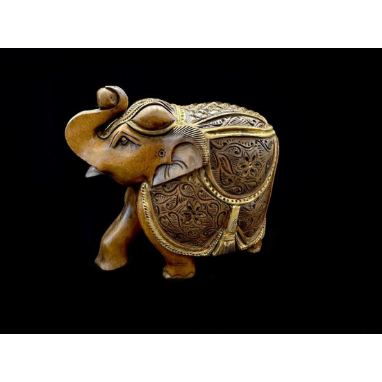 ELEFANTE TALLADO DE MADERA OSCURA XL 'E105'