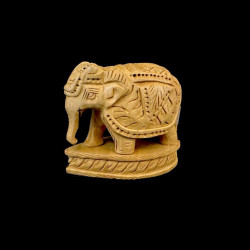 ELEFANTE TALLADO DE MADERA CON BASE CHICO 'E106'