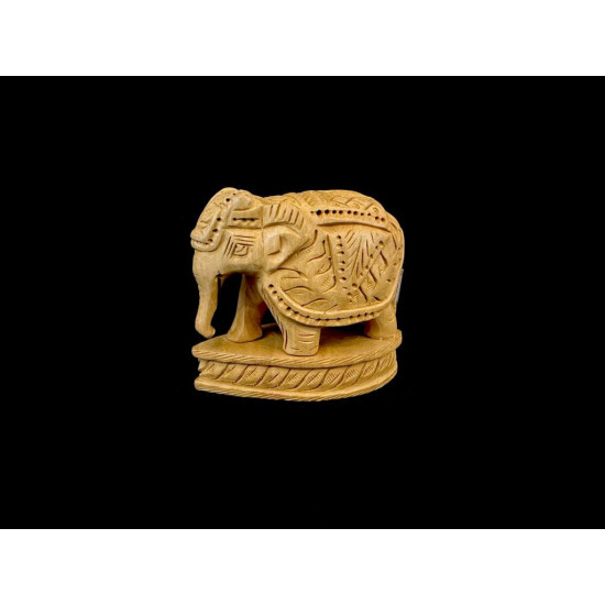 ELEFANTE TALLADO DE MADERA CON BASE CHICO 'E106'