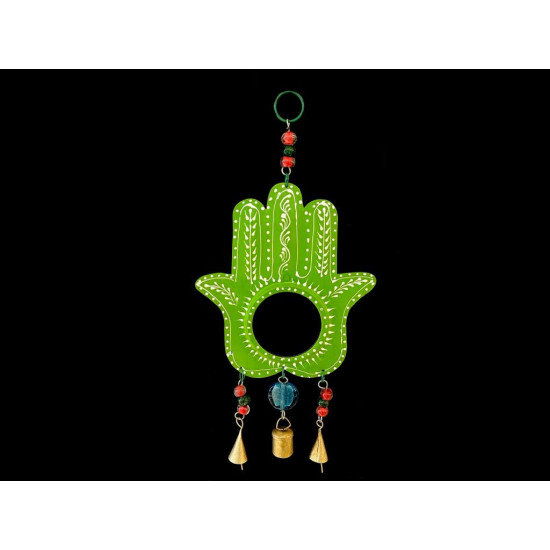 COLGANTE MANO DE FATIMA CON ESPEJO VERDE 'A' '29153 G'