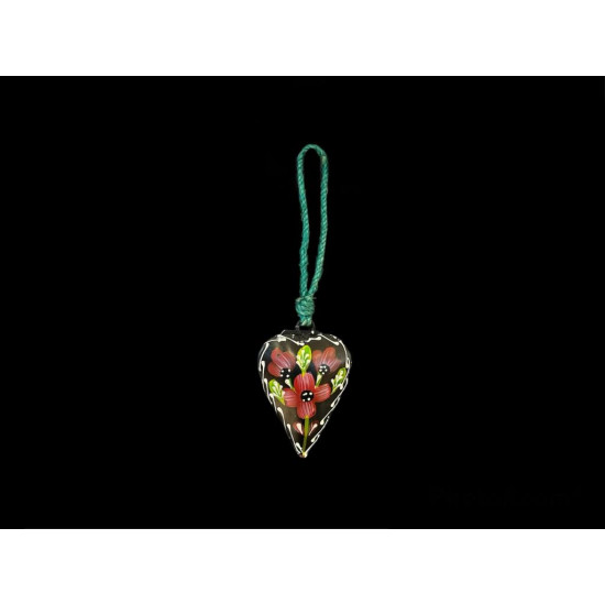 COLGANTE CORAZON NEGRO FLOR '17615'