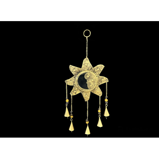 COLGANTE ESTRELLA LUNA C/ESPEJO CHICO DORADO 'RD13'