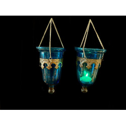 PORTA VELA VIDRIO TURQESA 'DC38 TQR'