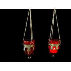 PORTA VELA DE VIDRIO ROJO 'DC35 R'