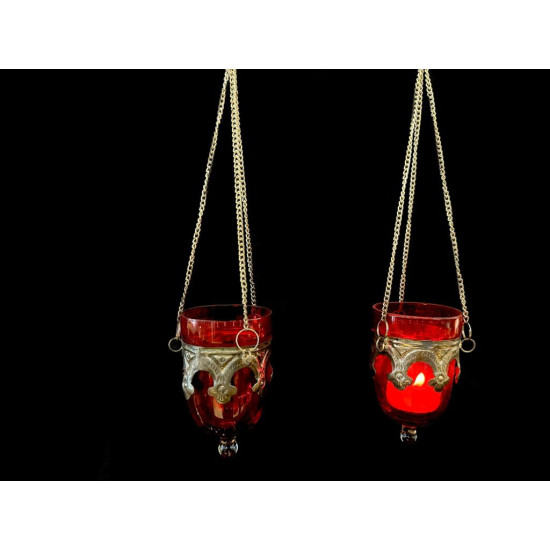 PORTA VELA DE VIDRIO ROJO 'DC35 R'