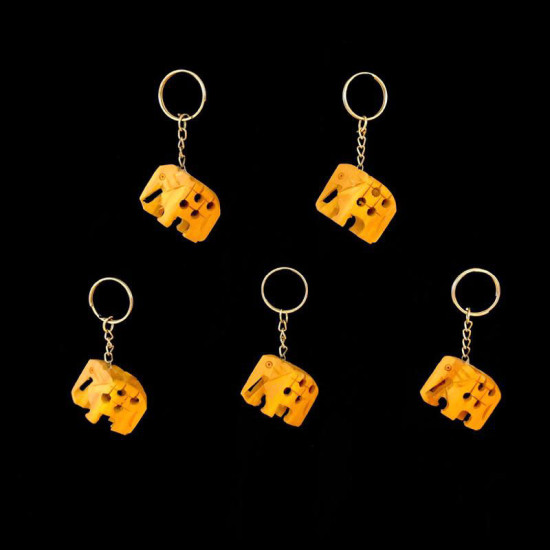 LLAVERO ELEFANTE MADERA CON AGUJEROS