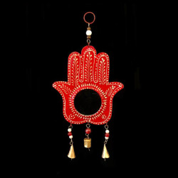 COLGANTE MANO DE FATIMA CON ESPEJO ROJO '29153 R'