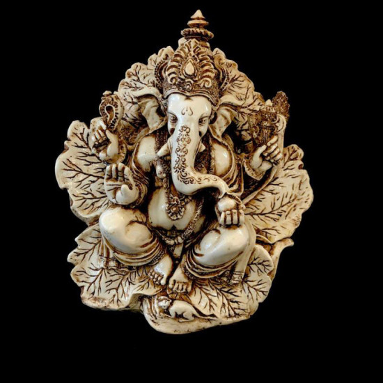 GANESHA BLANCA FLOREADA 29CM 'SM21'