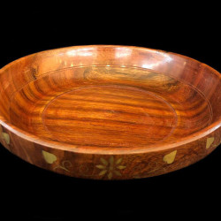 PLATO DE MADERA CON BRONCE NRO 6