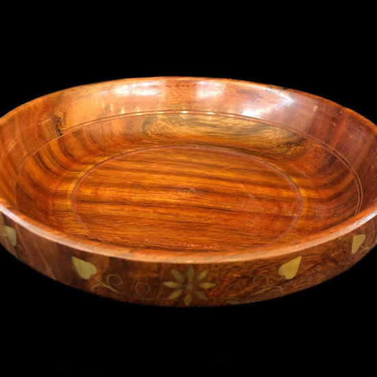 PLATO DE MADERA CON BRONCE NRO 6