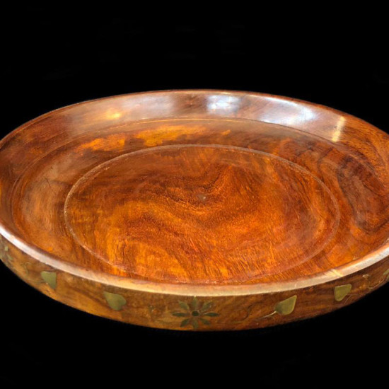 PLATO DE MADERA CON BRONCE NRO 7
