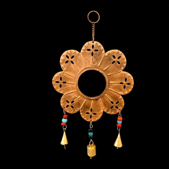 COLGANTE ESPEJO FLOR DE METAL COBRE '21686 C'