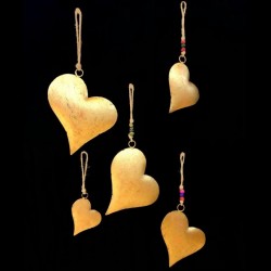 COLGANTE CORAZON DORADO SET X5 '19843'