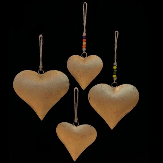 COLGANTE CORAZON DORADO SET X4 '21844'