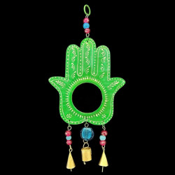COLGANTE MANO DE FATIMA CON ESPEJO VERDE 'B' '29153 G'