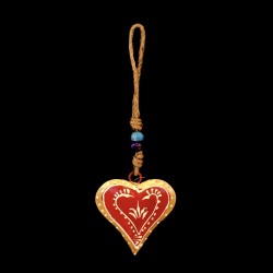 COLGANTE CORAZON ROJO Y DORADO '17542'