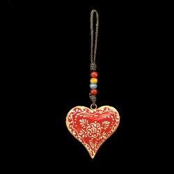 COLGANTE CORAZON ROJO Y DORADO '19043'