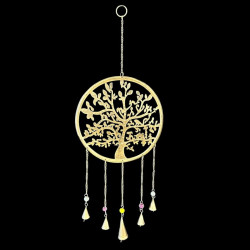 COLGANTE ARBOL DE LA VIDA REDONDO DORADO 'RD121'