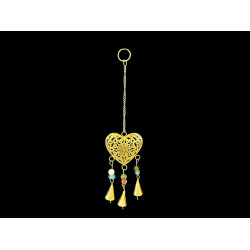 COLGANTE CORAZON GORDO CALADO DOBLE DORADO 'RD03'