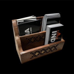 TARJETERO DOBLE DE MADERA TALLADO