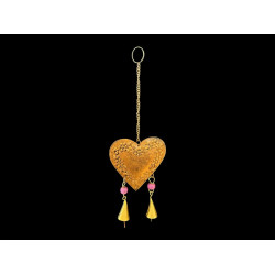 COLGANTE CORAZON GRANDE CALADO COBRE 'RD219'