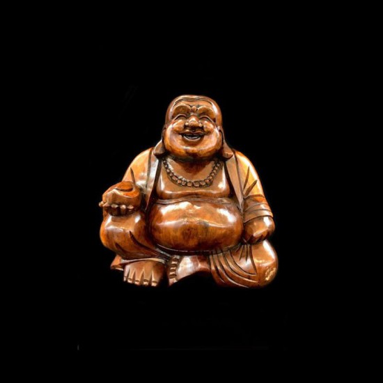 BUDA FELIZ DE MADERA 30CM