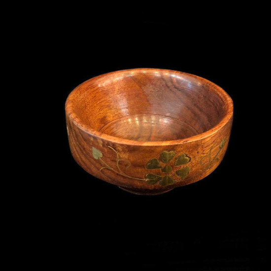 PLATO DE MADERA CON BRONCE NRO 1