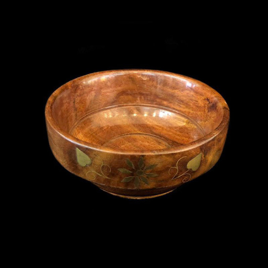 PLATO DE MADERA CON BRONCE NRO 2