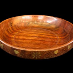 PLATO DE MADERA CON BRONCE NRO 6