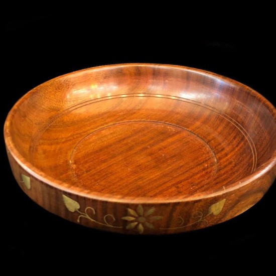 PLATO DE MADERA CON BRONCE NRO 5